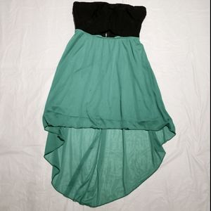 Speechless dress strapless green black